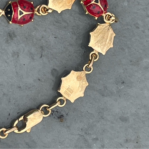 14 Kt Gold - Italy - Ladybug Bracelet - Picture 3 of 4